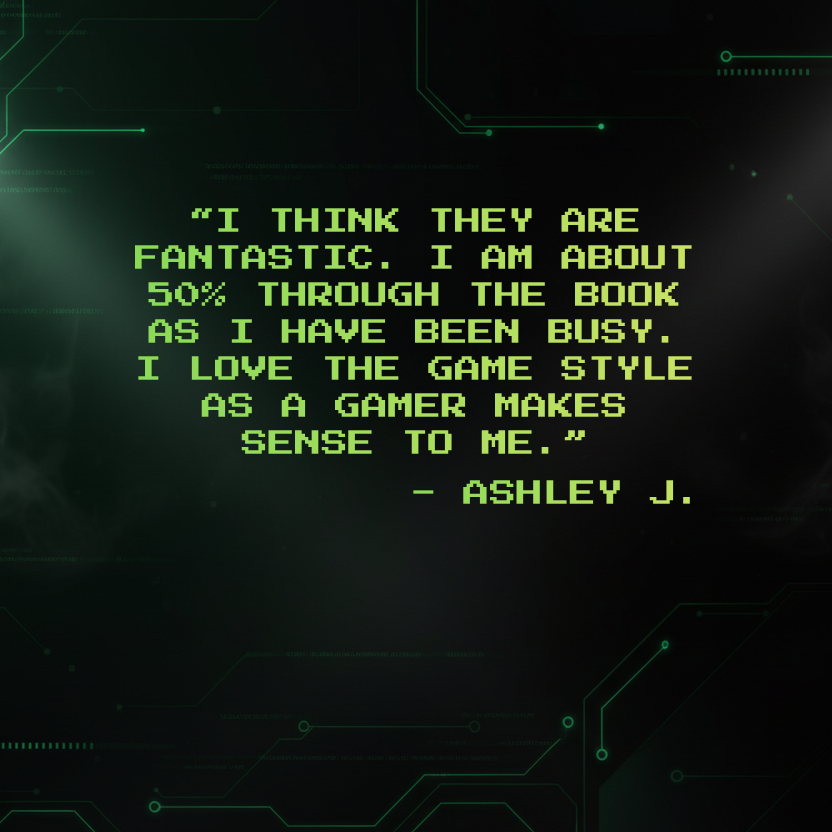 Text quote on a futuristic background with green digital elements