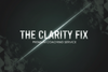 Dark background with 'The Clarity Fix' text and 'Premium Coaching Service' on a geometric pattern.